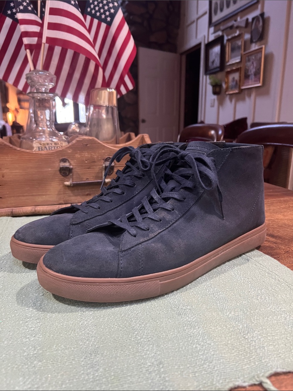 Clae Bradley Mid Waxed Suede Sneakers